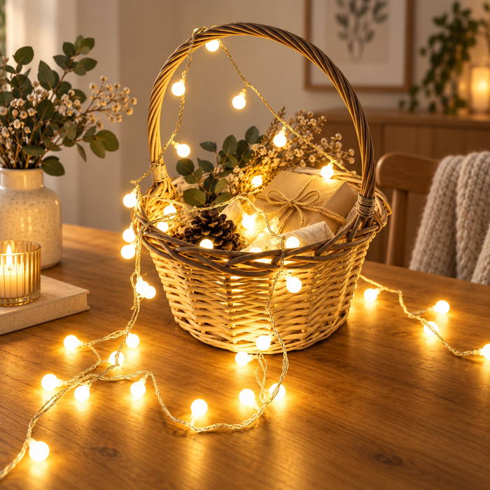 Ljusslinga med LED-bollar