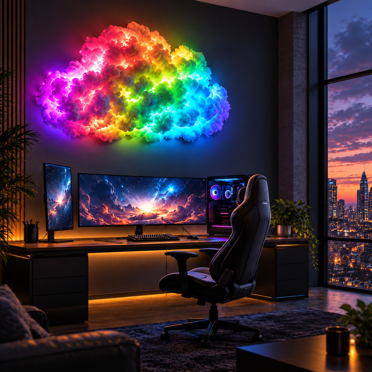 3D åskmoln LED-vägglampa med RGB-ljus – bild 2