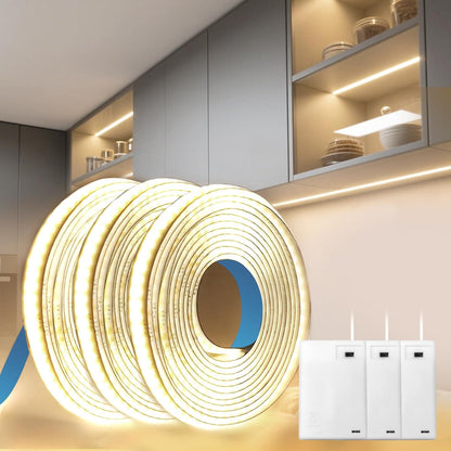 COB LED Strip Batteridriven LED Remsa 5V 1M Neutral Vit 4000K 320LEDs/m Flexibel Självhäftande Band Remsa för Sovrum Kök TV-bakgrundsbelysning Hem Inredning DIY Dekoration