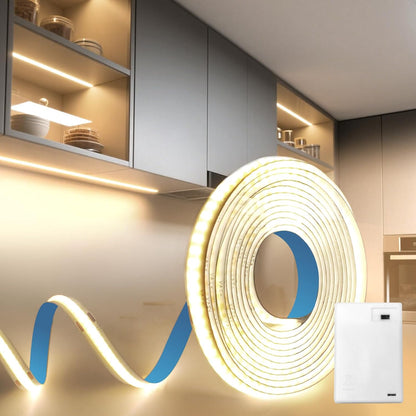 COB LED Strip Batteridriven LED Remsa 5V 1M Neutral Vit 4000K 320LEDs/m Flexibel Självhäftande Band Remsa för Sovrum Kök TV-bakgrundsbelysning Hem Inredning DIY Dekoration