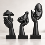 Moderna thinker-statyer 3-pack i svart