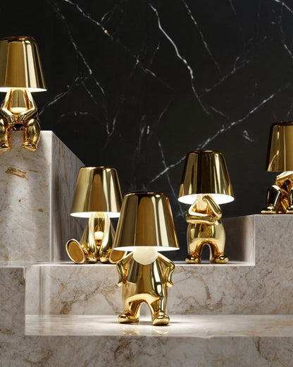 Carvallo – Guld-färgad USB-laddningsbar bordslampa, dimbar och kompakt