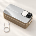 Elektrisk matlåda 700 ml i silver och beige med USB-kabel