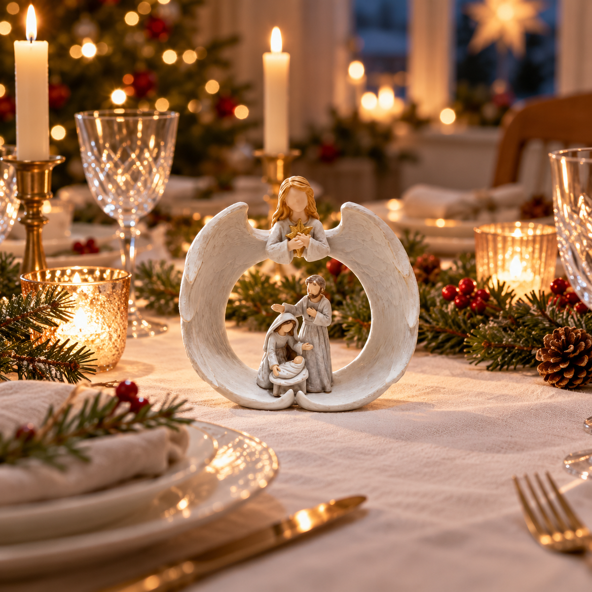 Änglafigur på julbord