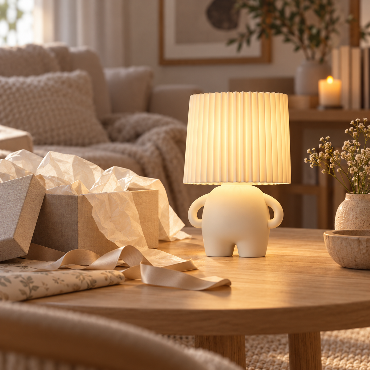 Färgglad lampa som present