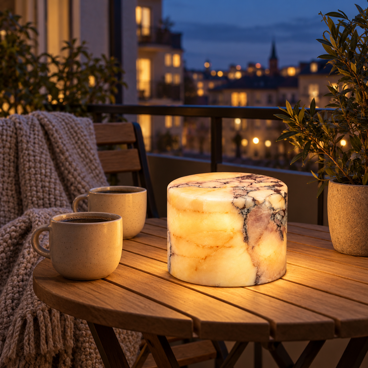 Laddbar lampa för balkongen och uteplatsen