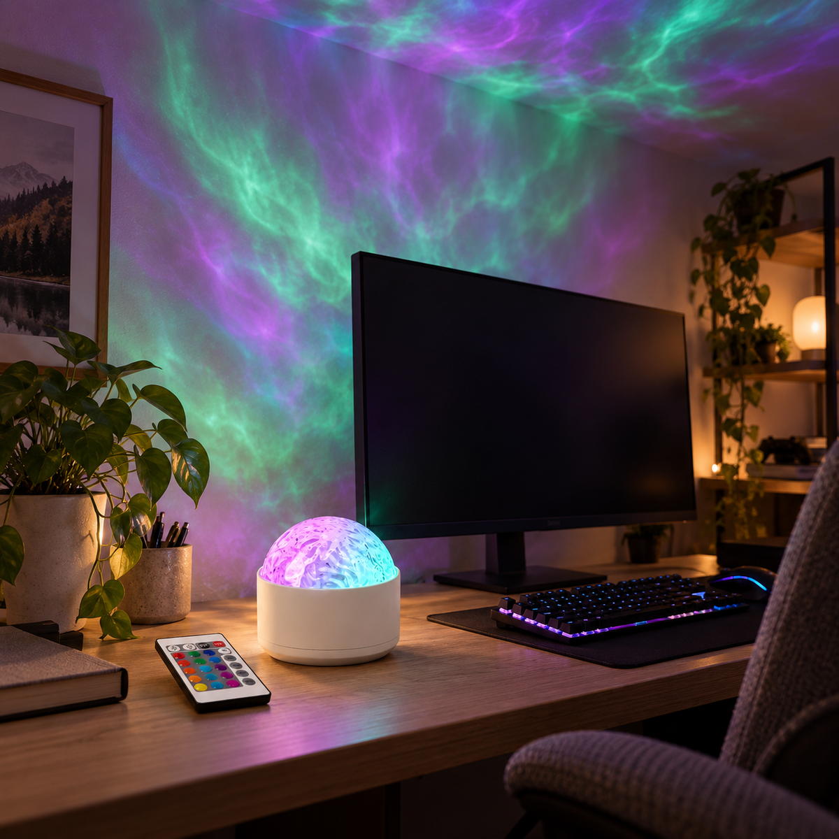 Aurora-projektor för gamingrummet