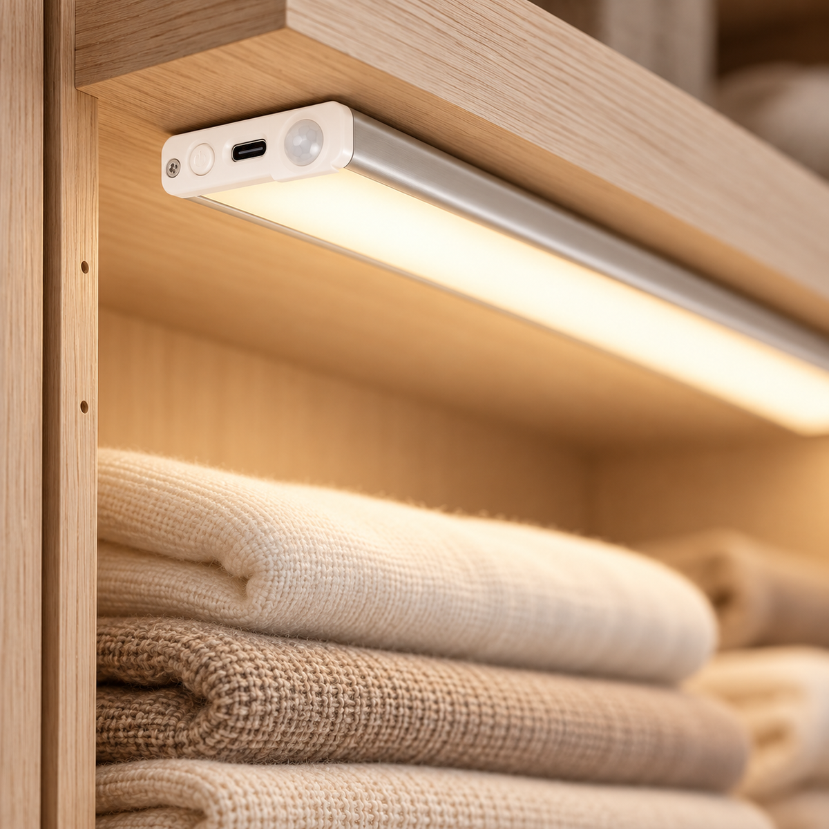 LED-list med sensor i garderob