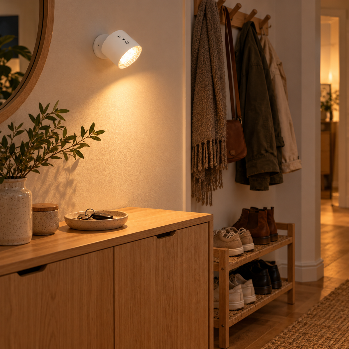 Hallbelysning trådlös vägglampa